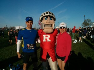 at Start Rutgers Scarlet Knight mascot