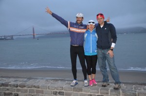 Alberto, Christine and me across form Golden Gate