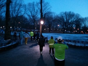 walking into Central park , Snow and frost ... yikes! 