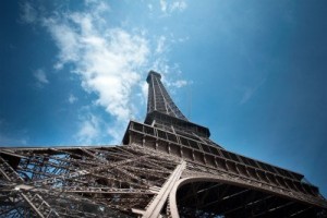 Eiffel tower from low angle