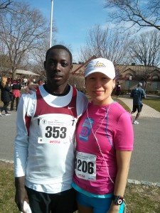 Ed Cheserek (Race Winner) and Christine, pre race