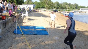 John H. 2.4mile  Swim leader at midpoint 