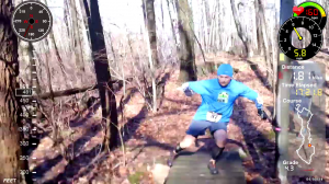  Trail Run, Runner slips approaching bridge