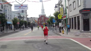 2014 Portugal Day 5k  nearing St. Stephen's Church  (famously destroyed in  Steven Spielberg's War of the Worlds)