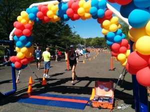 Balloon adorned finish line.. 