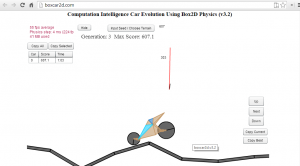 BoxCar2d, using a GA to develop efficient car motion over terrain