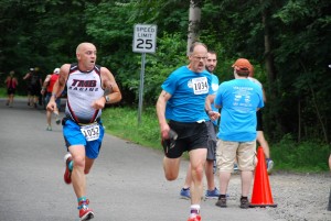 Two age groupers fighting to the finish