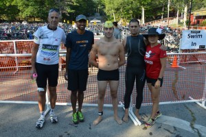 Relay team members (l-to-r) Tony, Devang, Jared, then me and "coach" Christine